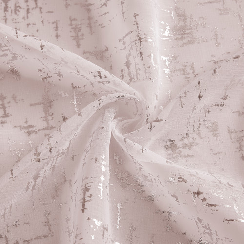 72" Blush And Silver Abstract Shower Curtain