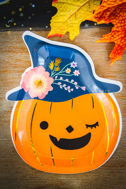 Halloween Pumpkin Dessert Plate