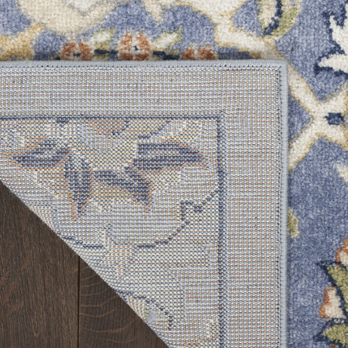 2' X 3' Blue Floral Power Loom Area Rug