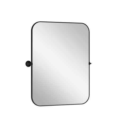 31" Black Metal Framed Accent Mirror