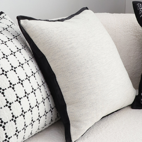Minimalist Cream Pillowcase with Piping