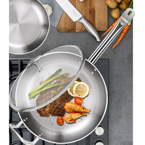 Stainless Steel Saucepan With Lid Induction Cookware With Triple Ply Base