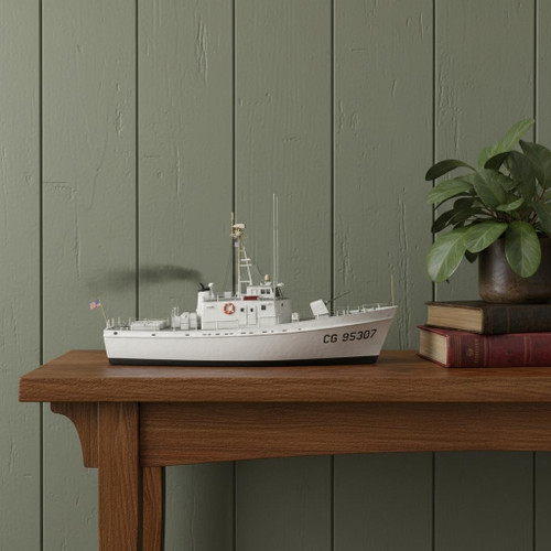 10" Unfinished Wood Hand Painted Model Boat