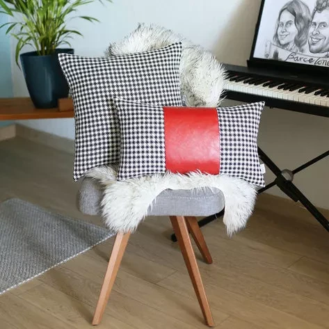 Boho-Chic Vegan Faux Leather Throw Pillow Covers