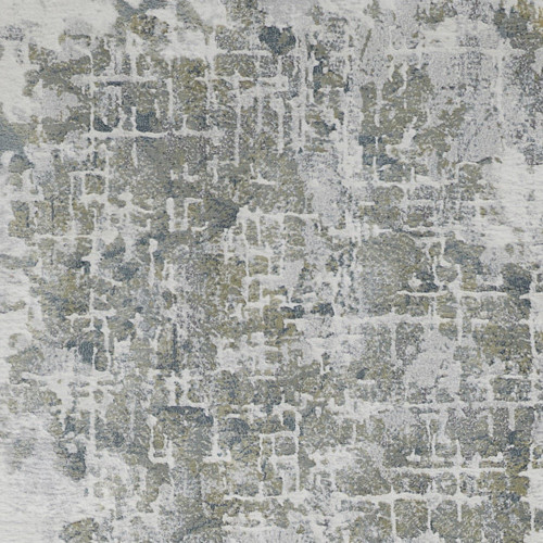 10' Gray And Ivory Abstract Distressed Runner Rug
