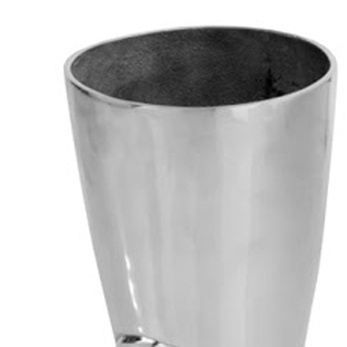 16" Silver Buffed Aluminum Firefighter Boot Umbrella Stand Sculpture