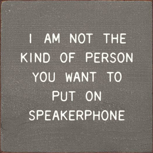 I Am Not The Kind Of Person Your To Put On Speakerphone