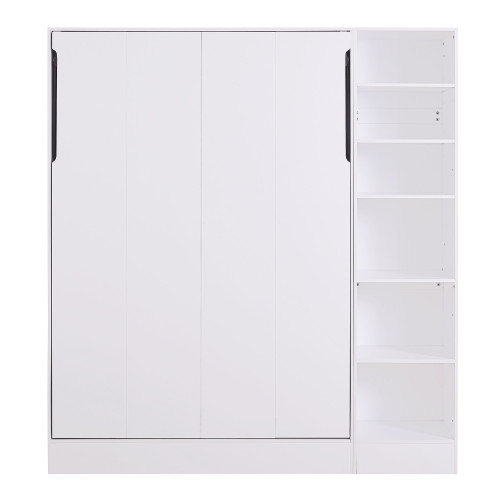 White Wood Full Murphy Bed