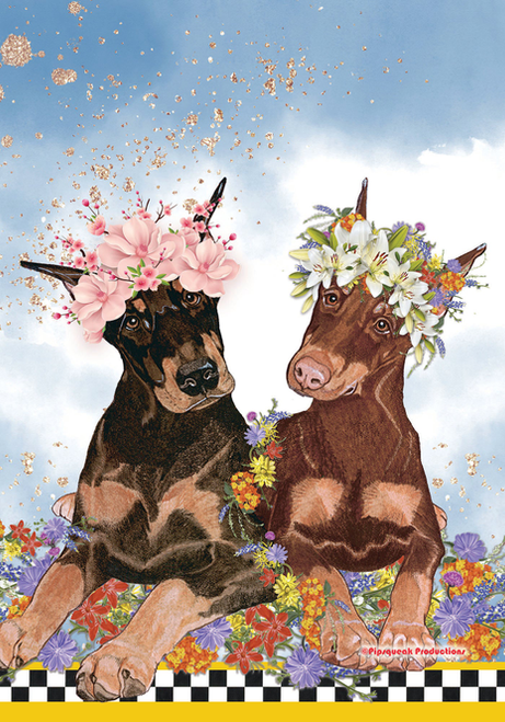 Doberman GFS830   Pipsqueak Productions Outdoor Floral Flag