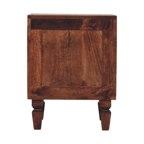 22" Brown Solid Wood Two Drawer Nightstand
