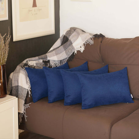 Farmhouse Square and Lumbar Solid Color Throw Pillow Covers Set