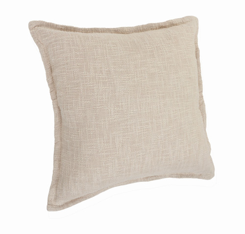 Set of Four Cream And Beige Cotton Throw Pillows