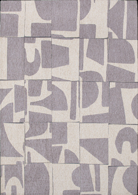 9' X 13' Gray Geometric Washable Area Rug