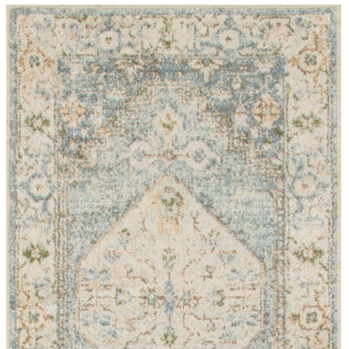 6' Gray Oriental Distressed Runner Rug