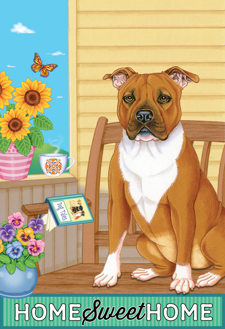 Pit Bull Tan - Tomoyo Pitcher Home Sweet Home Garden Flag