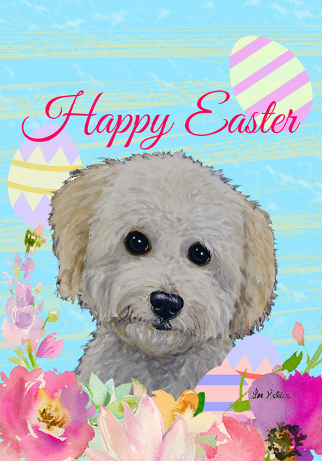 Mini Doodle - Hippie Hound Studios Easter  House and Garden Flags