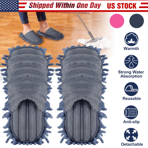Mop Slippers Unisex Detachable Floor Mopping Shoes