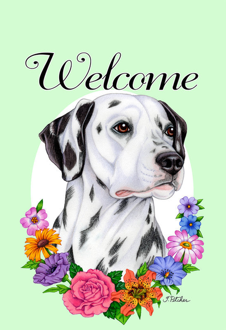 Dalmatian - Best of Breed Welcome Flowers Garden Flag
