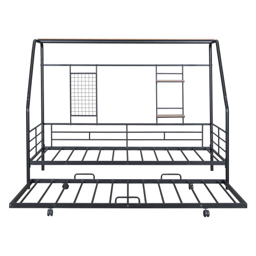Black Metal Twin Bed Frame With Trundle