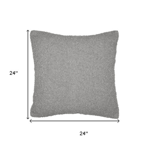 24" Gray Geometric Throw Pillow Cover