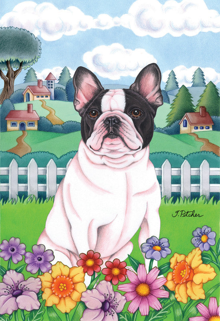 French Bulldog - Tomoyo Pitcher Spring Garden Flag