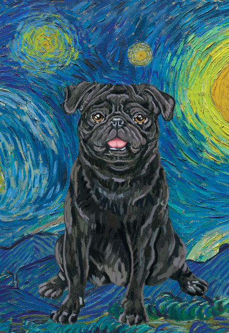 Labradoodle Black - Hippie Hound Studios Welcome  House and Garden Flags