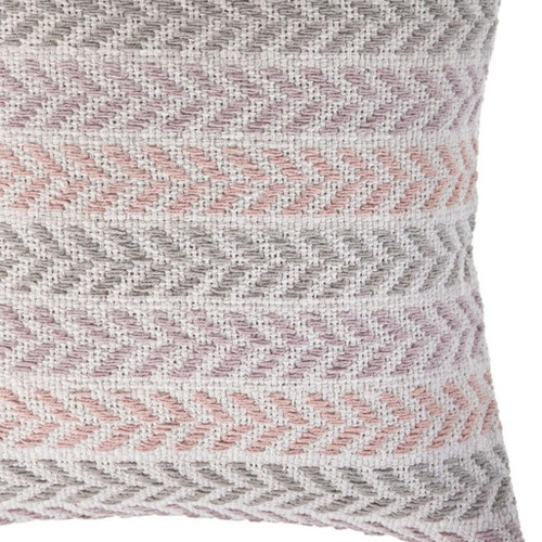 18" Lilac And White Chevron Cotton Throw Pillow with Texture