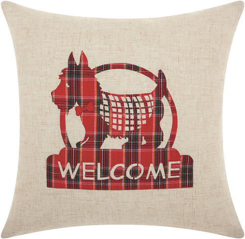 17" X 17" Natural Zippered Polyester Throw Pillow