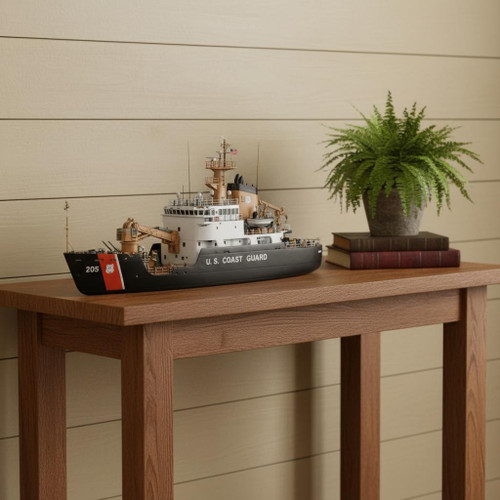 10" Unfinished Wood Hand Painted Model Boat