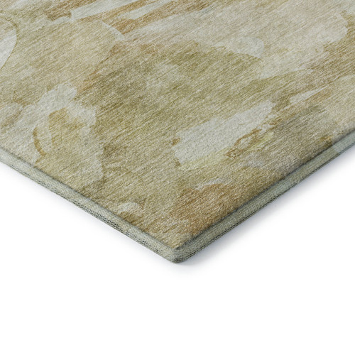 10' X 14' Beige And Ivory Abstract Washable Area Rug With UV Protection