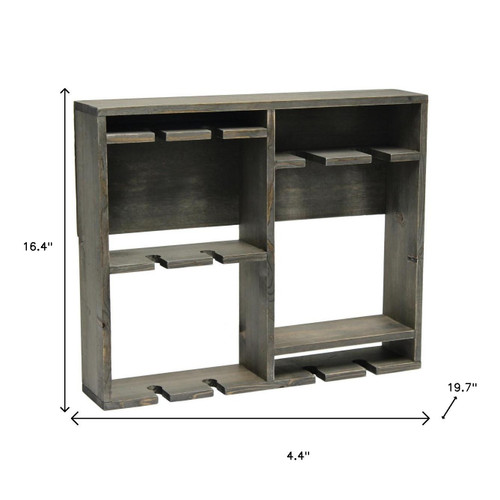 4" Gray Wood Entertainment Organizer