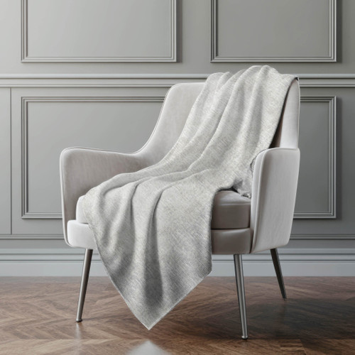 50" X 70" Gray And Silver Abstract Microfiber Plush Throw Blanket