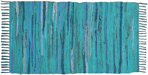Handmade Rag Rug Mat, Cotton, Chindi Dhurrie, Traditional Indian