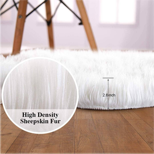 5x8 Feet White Sheepskin Soft Plush Thick Area Rug