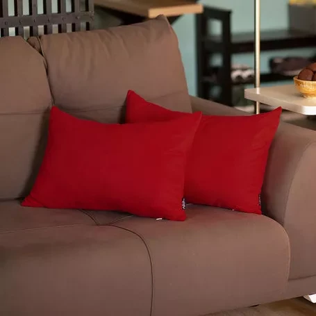 Farmhouse Square and Lumbar Solid Color Throw Pillows Set