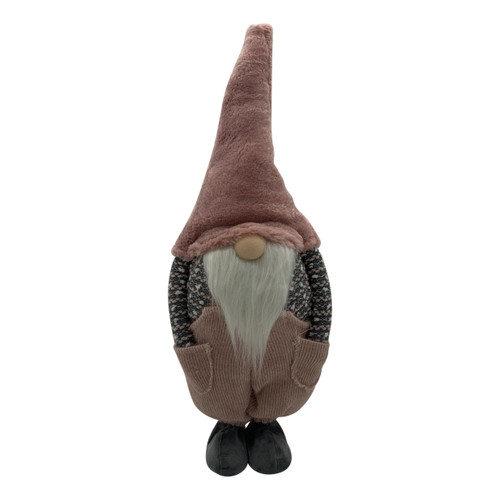 22" Pink Fabric Christmas Gnome
