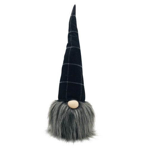 19" Black Fabric Christmas Gnome
