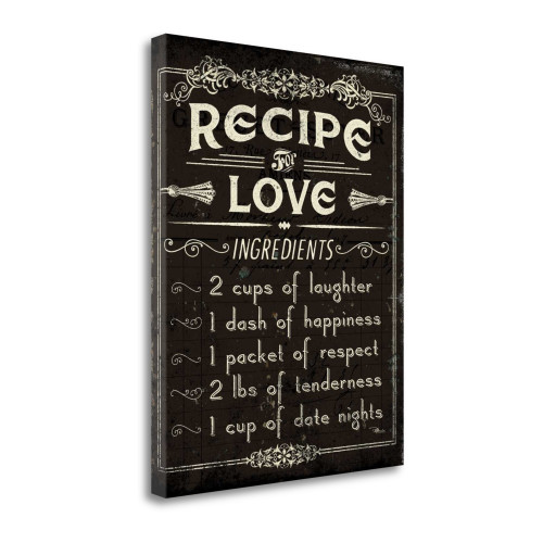 Life Recipes I Wrapped Canvas Print Living Room Wall Art