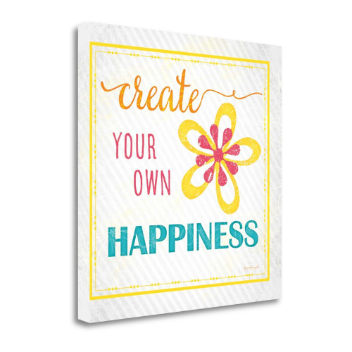 Create Your Own Happiness 1 Wrapped Canvas Print Living Room Wall Art