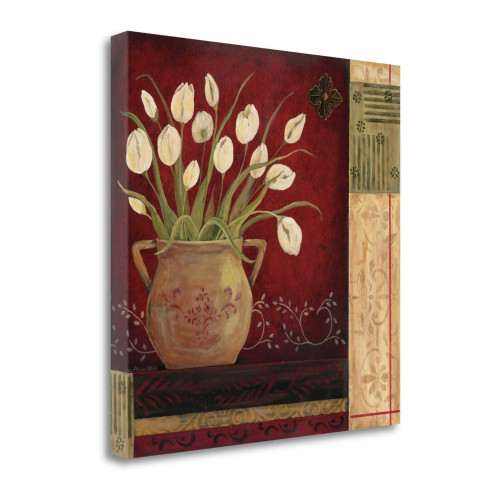 Villa Tulips 1 Wrapped Canvas Print Living Room Wall Art