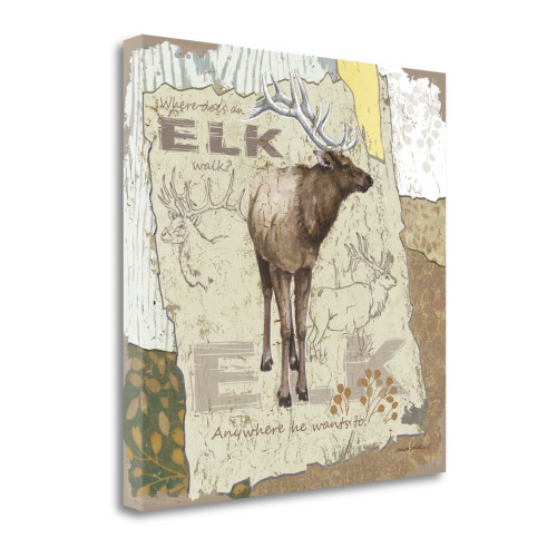 Elk Walk 2 Wrapped Canvas Print Living Room Wall Art