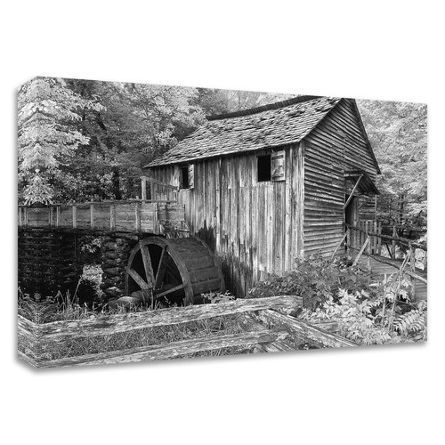 "Cable Mill Cades Cove" Wrapped Canvas Print Wall Art