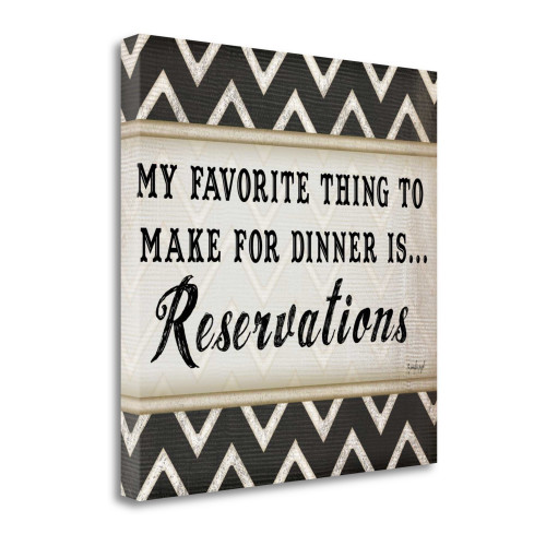 Dinner Reservations Chevron 1 Wrapped Canvas Print Living Room Wall Art