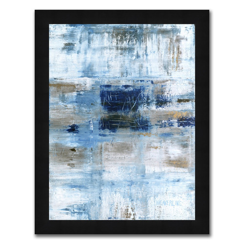 "Blue Geometry II" Black Framed Print Wall Art