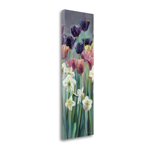 Grape Tulips Panel II Wrapped Canvas Print Living Room Wall Art