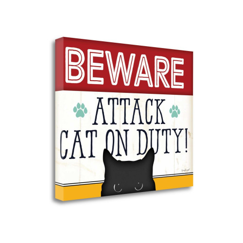 Beware Color 2 Wrapped Canvas Print Living Room Wall Art