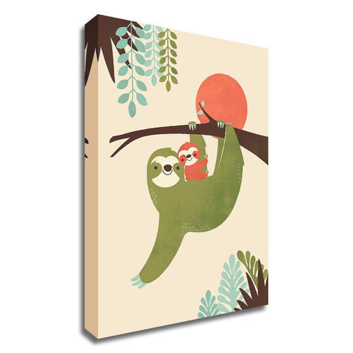 "Mama Sloth" Wrapped Canvas Print Wall Art