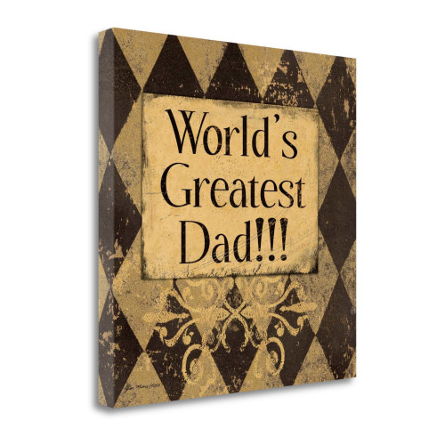 Worlds Greatest Dad 1 Wrapped Canvas Print Living Room Wall Art