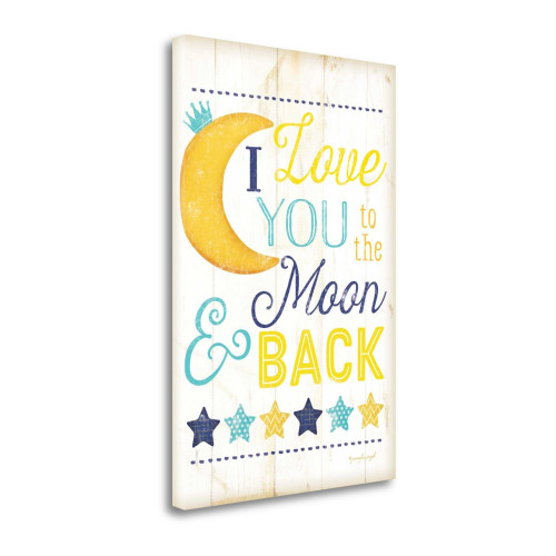 I Love You To The Moon 2 Wrapped Canvas Print Living Room Wall Art