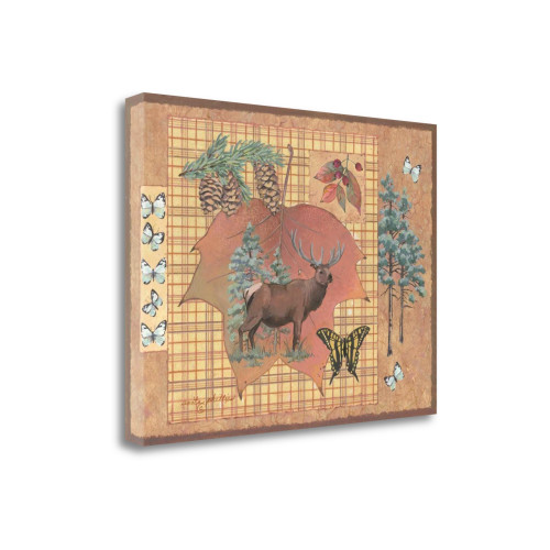 Elk Leaf 3 Wrapped Canvas Print Living Room Wall Art